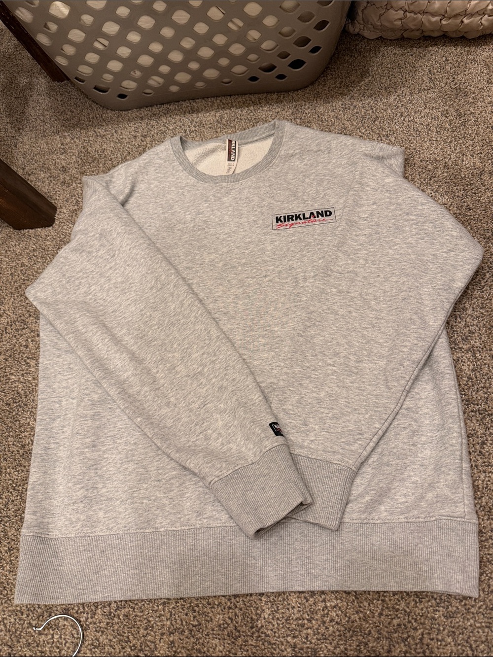 Kirkland Signature Light Heather Gray Crewneck Sweatshirt